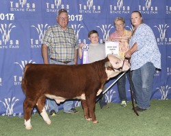 Cecil Reserve Grand Champion Bull 2017 Tulsa State Fair.  Sired by Shorty.