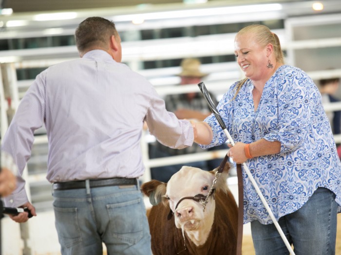 Getting the handshake with Cecil at the Tulsa State Fair 2017.